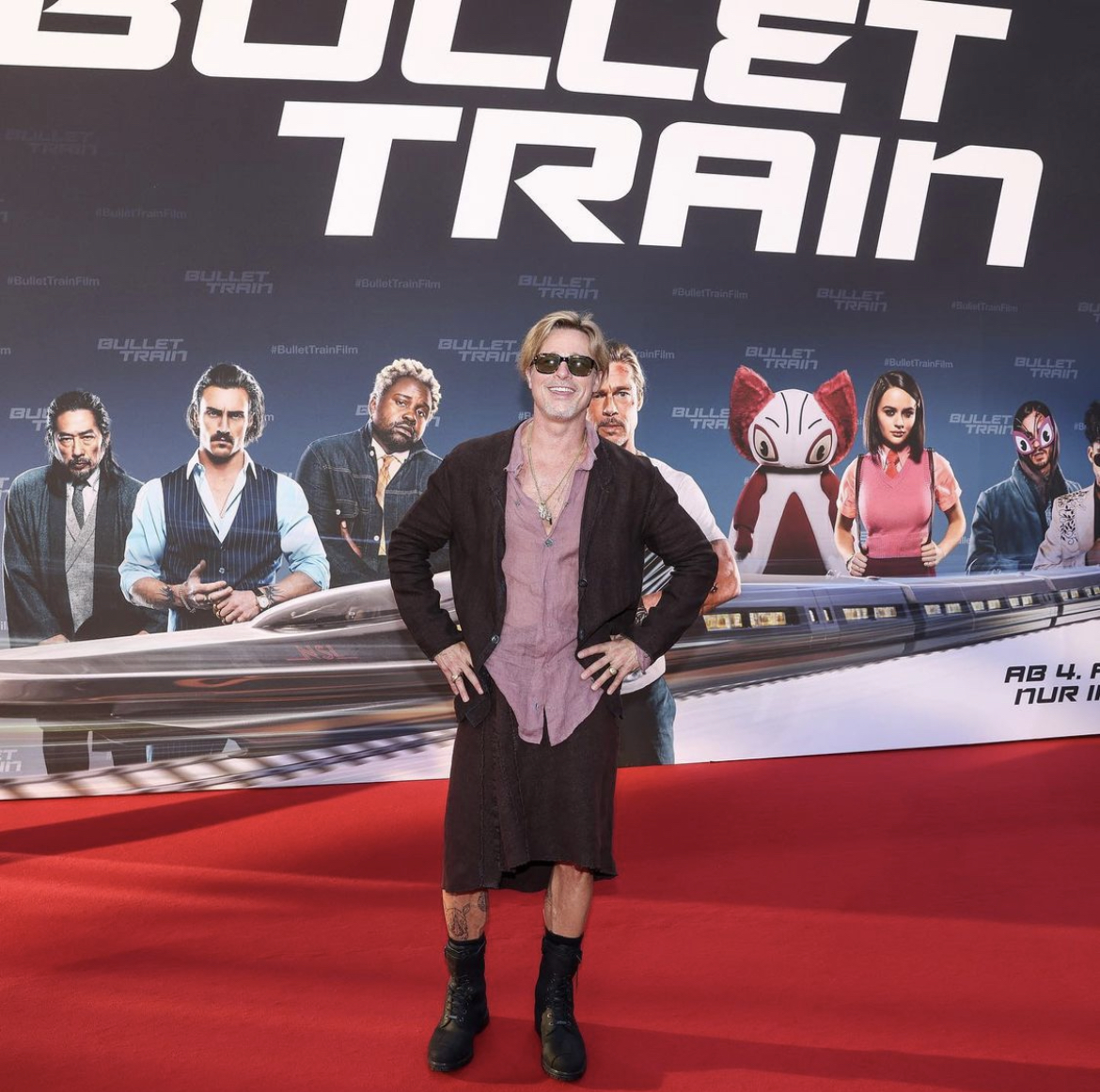 Brad Pitt驚喜穿裙裝現身《Bullet Train》宣傳活動 | 回顧性感男神畢彼特9個經典造型