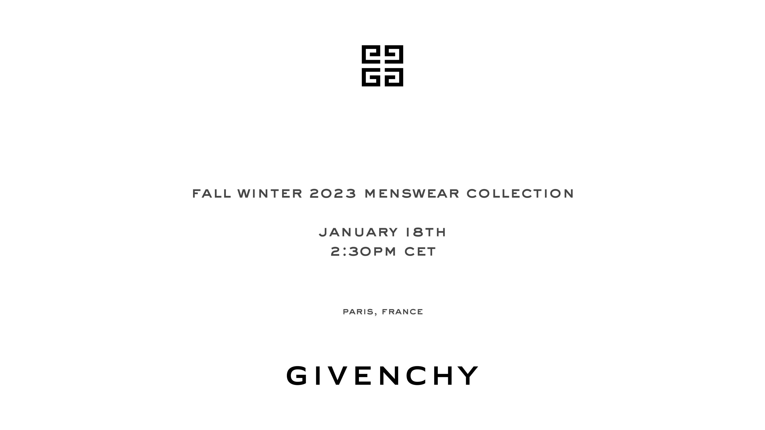 時裝騷線上直播丨Givenchy 2023秋冬系列男裝騷將於巴黎發佈