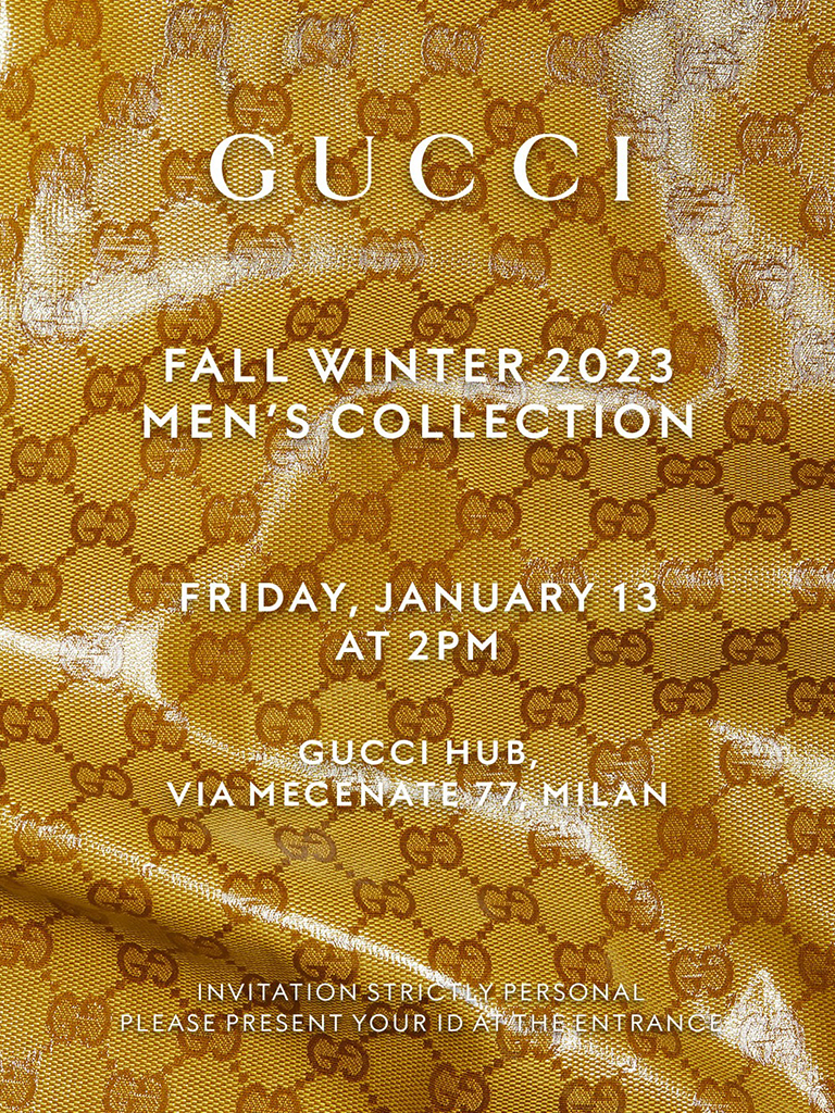 時裝騷線上直播丨Gucci 2023秋冬系列男裝騷將於米蘭發佈