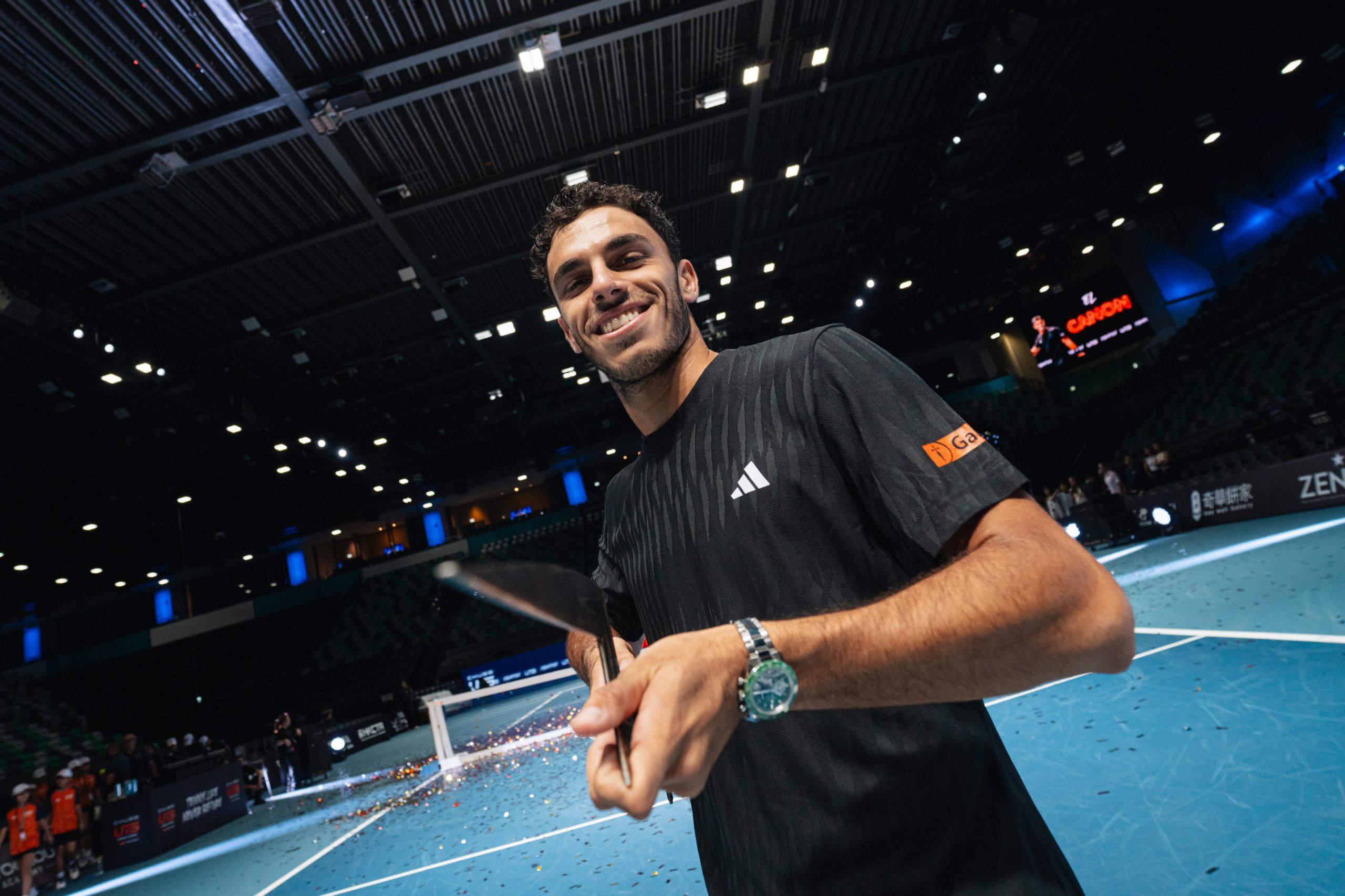 Zenith真力時品牌摯友 Francisco Cerúndolo 對美國球手 Jenson Brooksby,以3比1勝出。IMAGE/ ZENITH