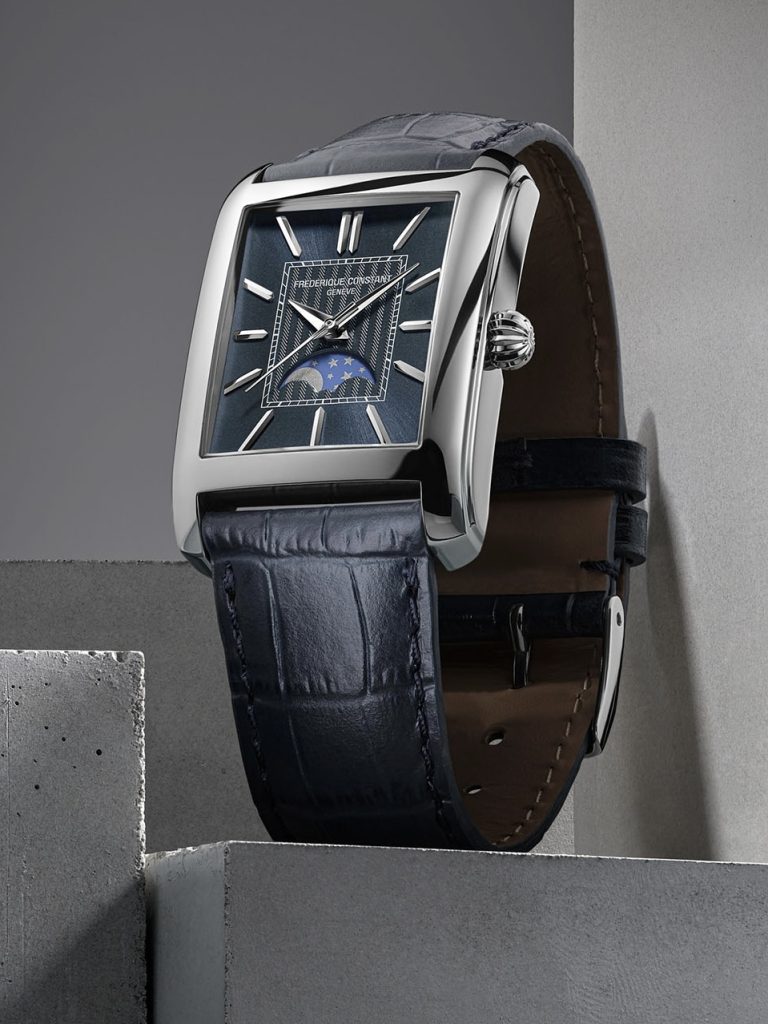 Frederique Constant康斯登Classics Carrée Moonphase Automatic腕錶:系列首度內置月相功能
