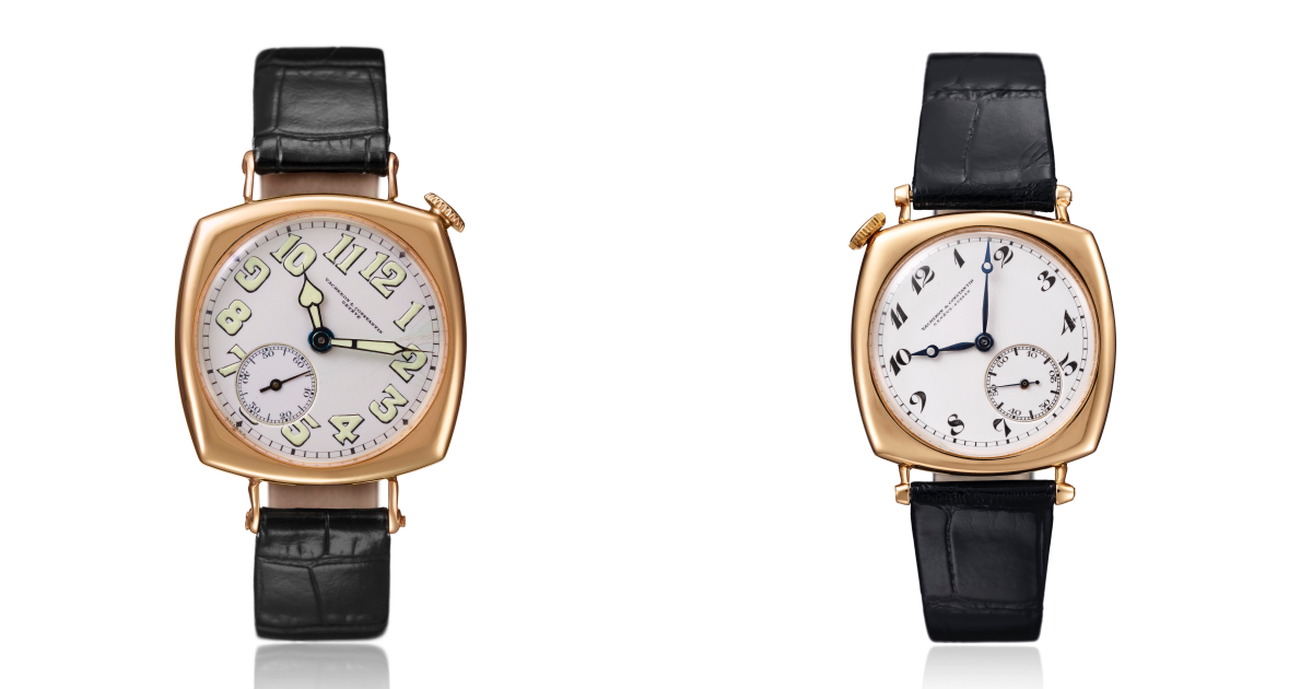 1919年枕形腕錶（左；參考編號11032）與1921年枕形腕錶（右；參考編號11677）PHOTO/ Vacheron Constantin