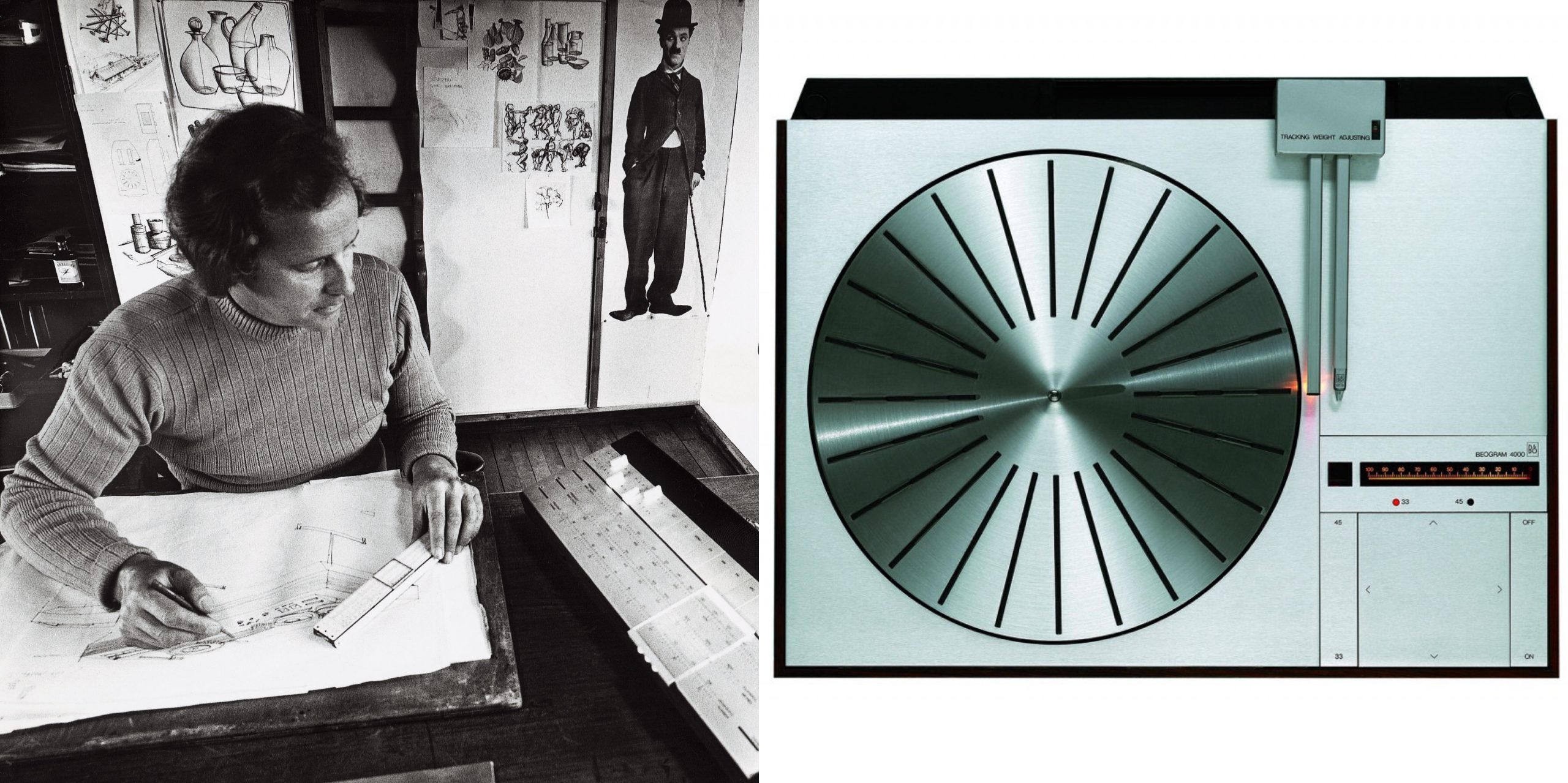 由Jacob Jensen設計的黑膠碟唱盤Beogram 4000，其自動化唱臂令唱針以更精準的角度播放唱片。PHOTO / Bang & Olufsen