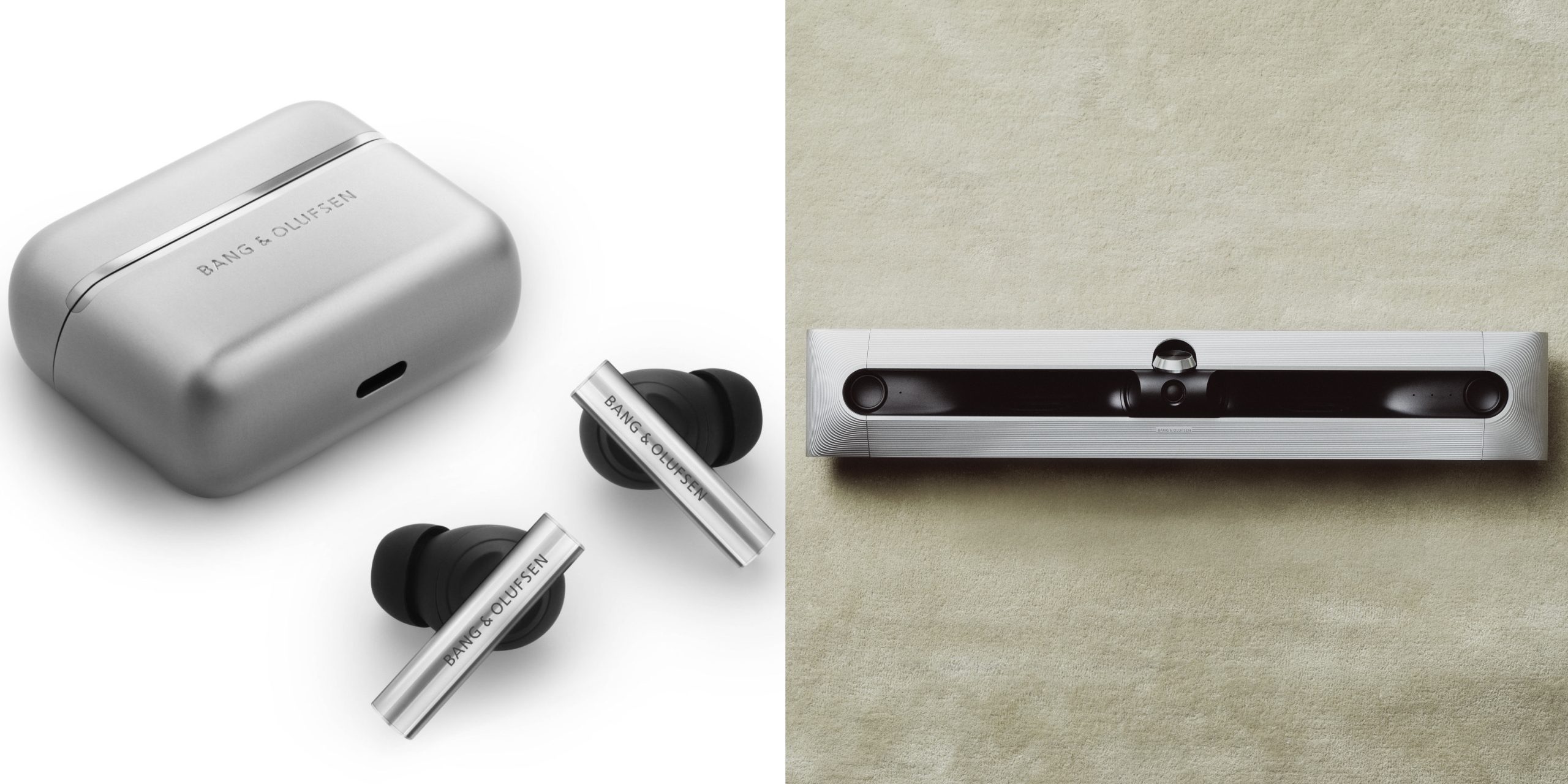 無線耳機Beo Grace（左）、Soundbar系統Beosound Premiere（右）PHOTO / Bang & Olufsen