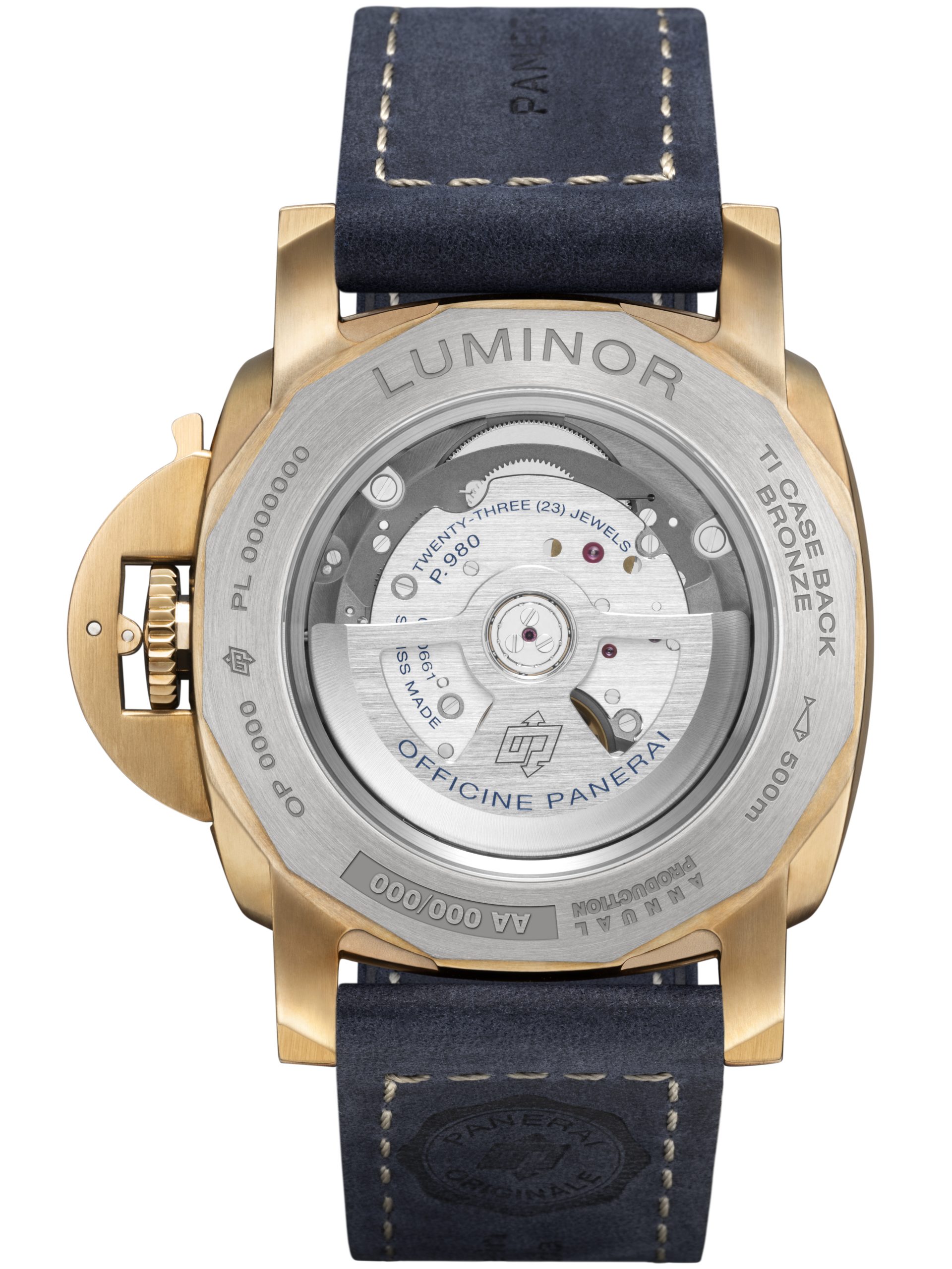 PAM01678首次搭載P.980型自動上鏈機芯，專為優化錶殼比例和增強耐用性而設計，其緊湊結構是實現腕錶更佳佩戴感的關鍵。它延續了三日動力儲存的傳統，並採用橫跨式擺輪夾板等設計以提升抗衝擊性。PHOTO/ PANERAI