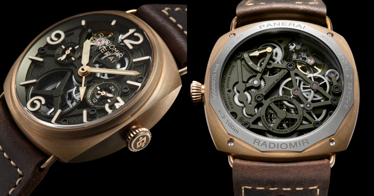 2022年，Panerai發表Radiomir Bronzo Tourbillon PAM01284腕錶，成為Panerai首款青銅陀飛輪腕錶。PHOTO/ PANERAI