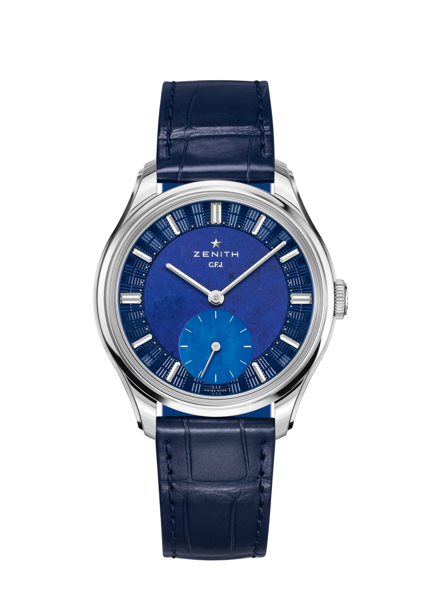 Zenith真力時G.F.J.搭載復刻135型手動機芯,根據典藏天文台計時競賽得奬機芯135改良而成,於現代延續精密計時傳奇。PHOTO/ ZENITH