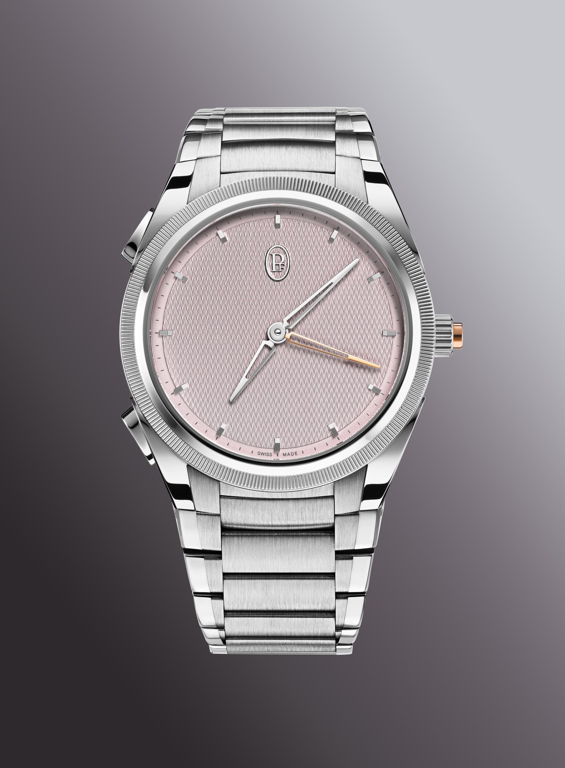 腕錶設有三枚按鈕協調「倒數計時功能」運作。PHOTO/ PARMIGIANI FLEURIER