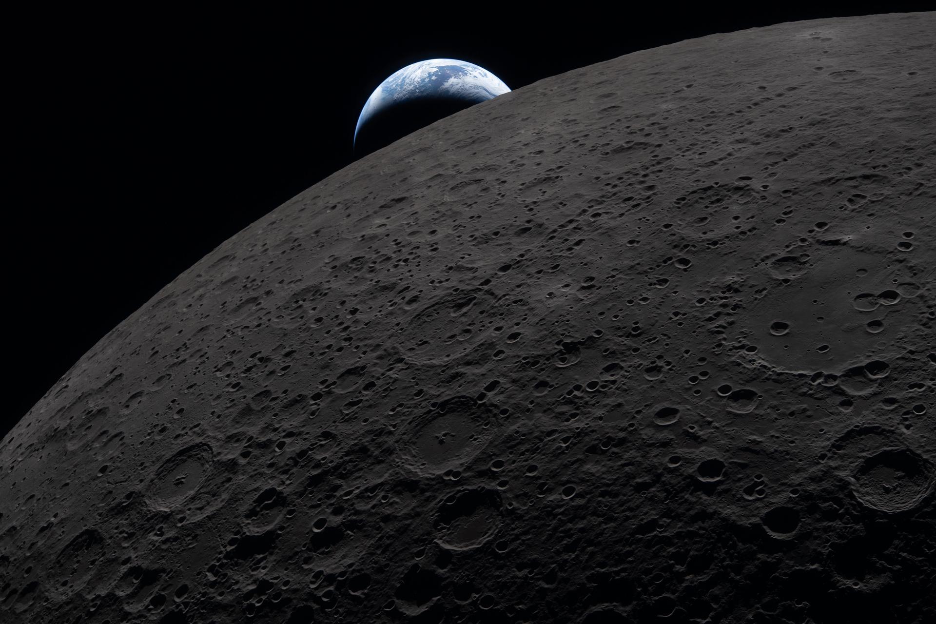 在今次的Artemis II任務裡，太空人繞月飛行期間拍攝了地出（Earthrise）景象。PHOTO / NASA