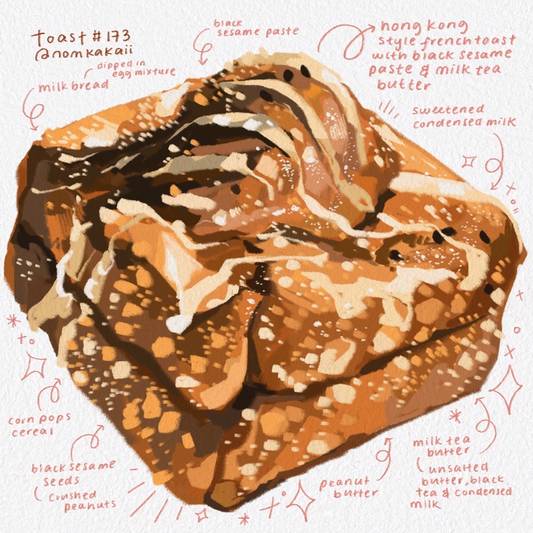 畫多士畫入福布斯？食物插畫家KAIカイ的斜槓通道：「Toast Is Like A Canvas」
