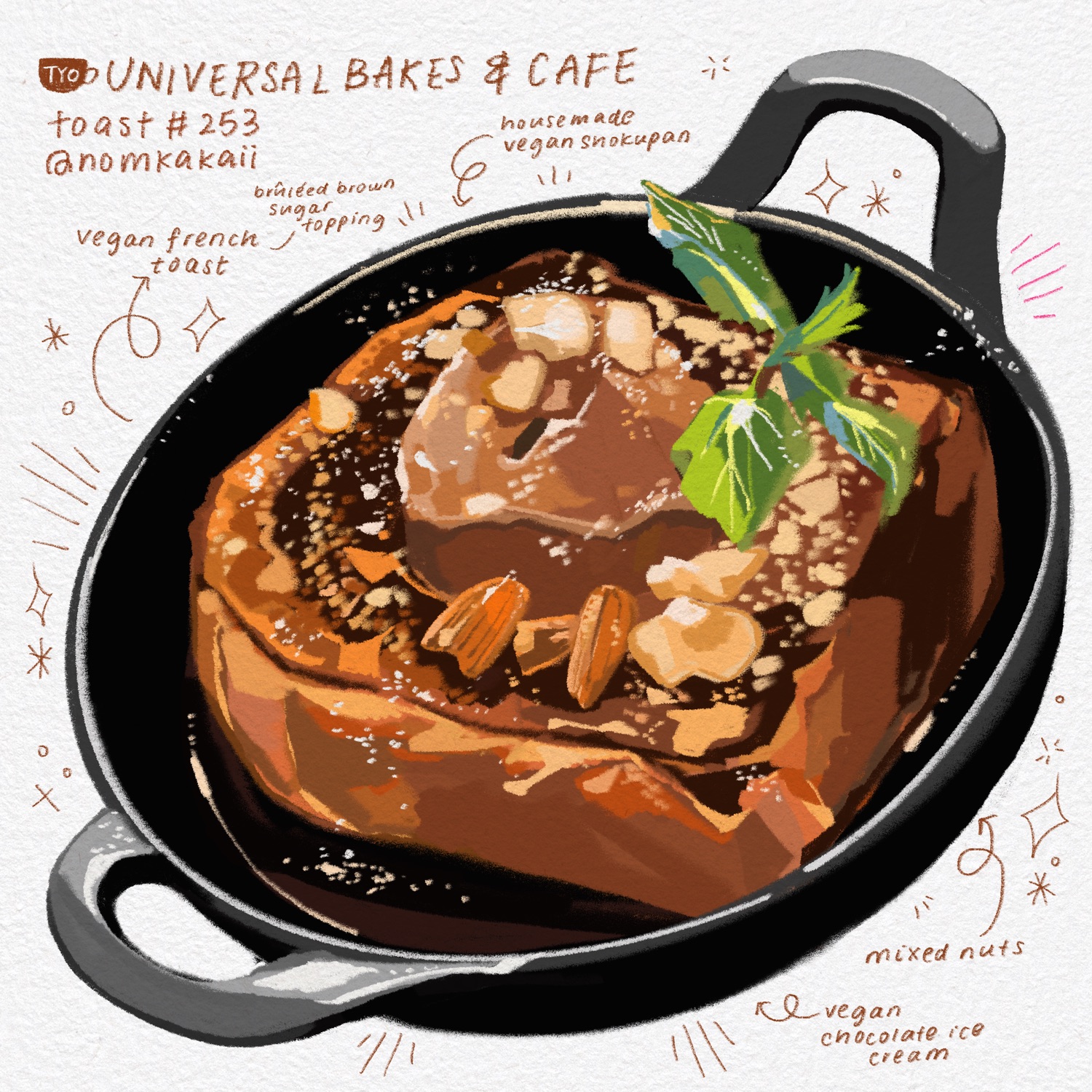 畫多士畫入福布斯？食物插畫家KAIカイ的斜槓通道：「Toast Is Like A Canvas」