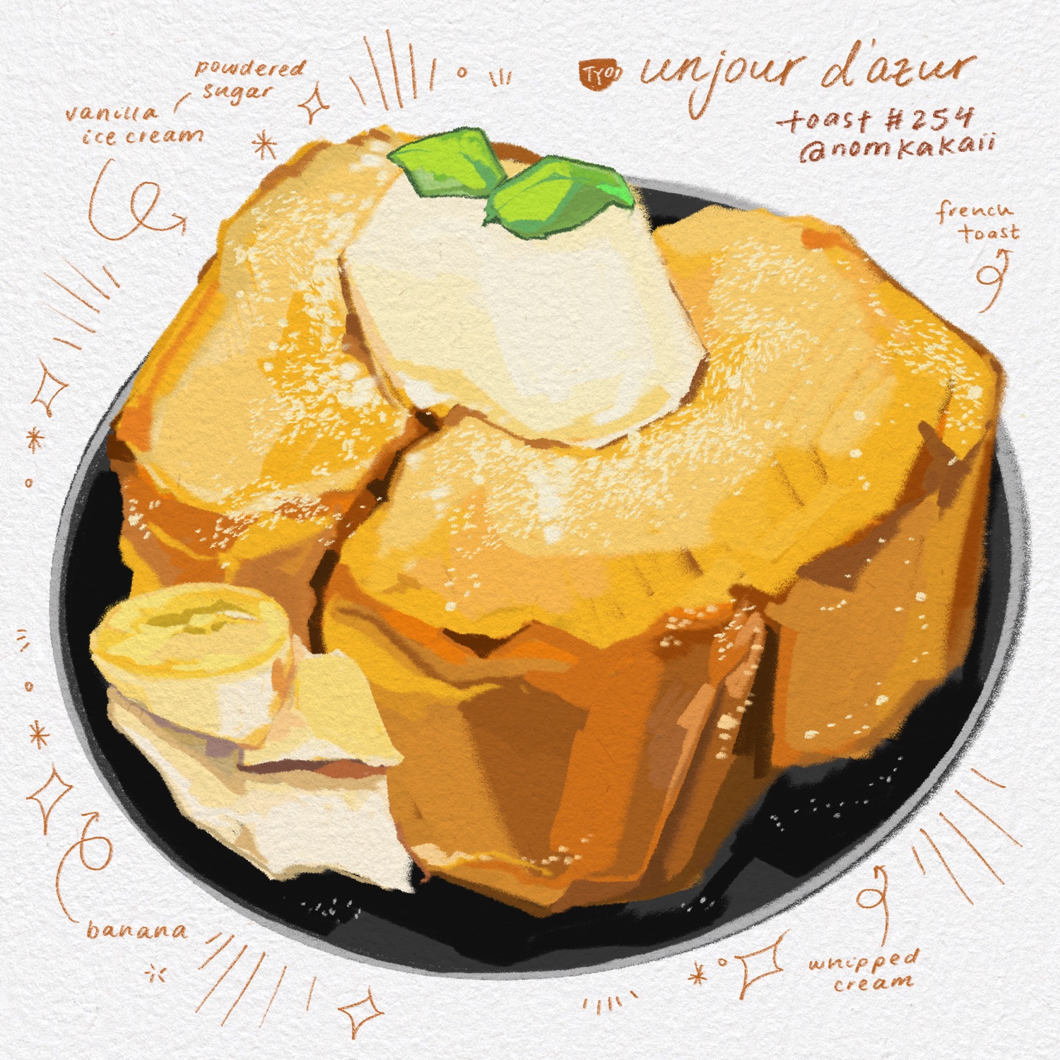 畫多士畫入福布斯？食物插畫家KAIカイ的斜槓通道：「Toast Is Like A Canvas」