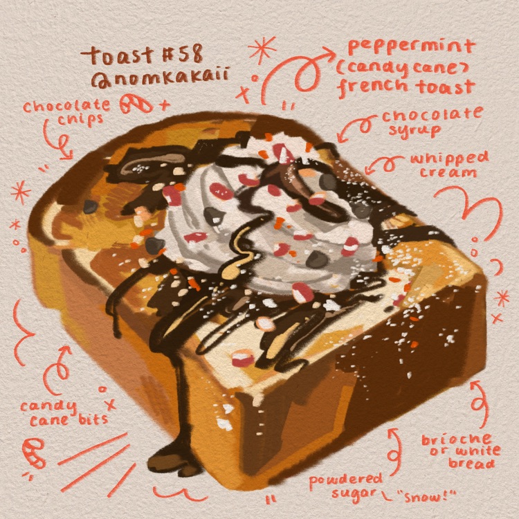 畫多士畫入福布斯？食物插畫家KAIカイ的斜槓通道：「Toast Is Like A Canvas」