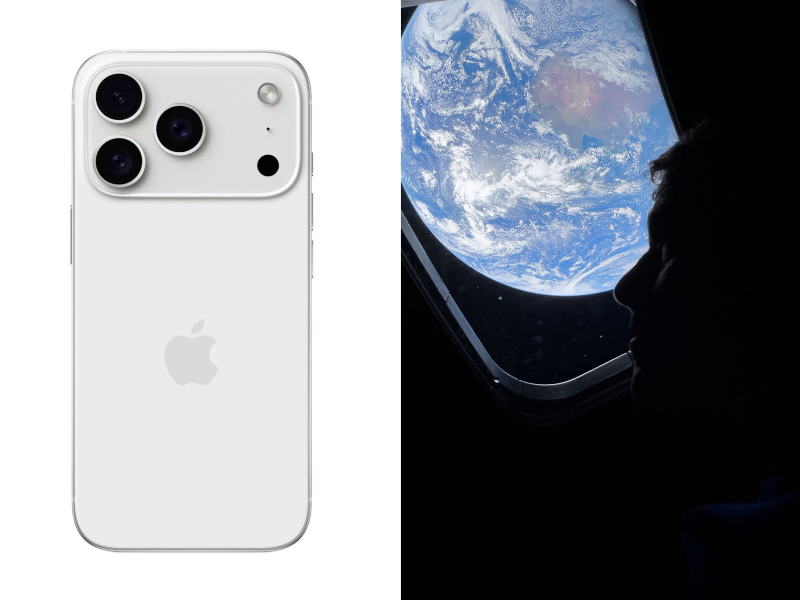 iPhone 17 Pro Max是首部獲NASA認可的智能手機，拍下太空人與地球的合照。PHOTO / NASA & Apple
