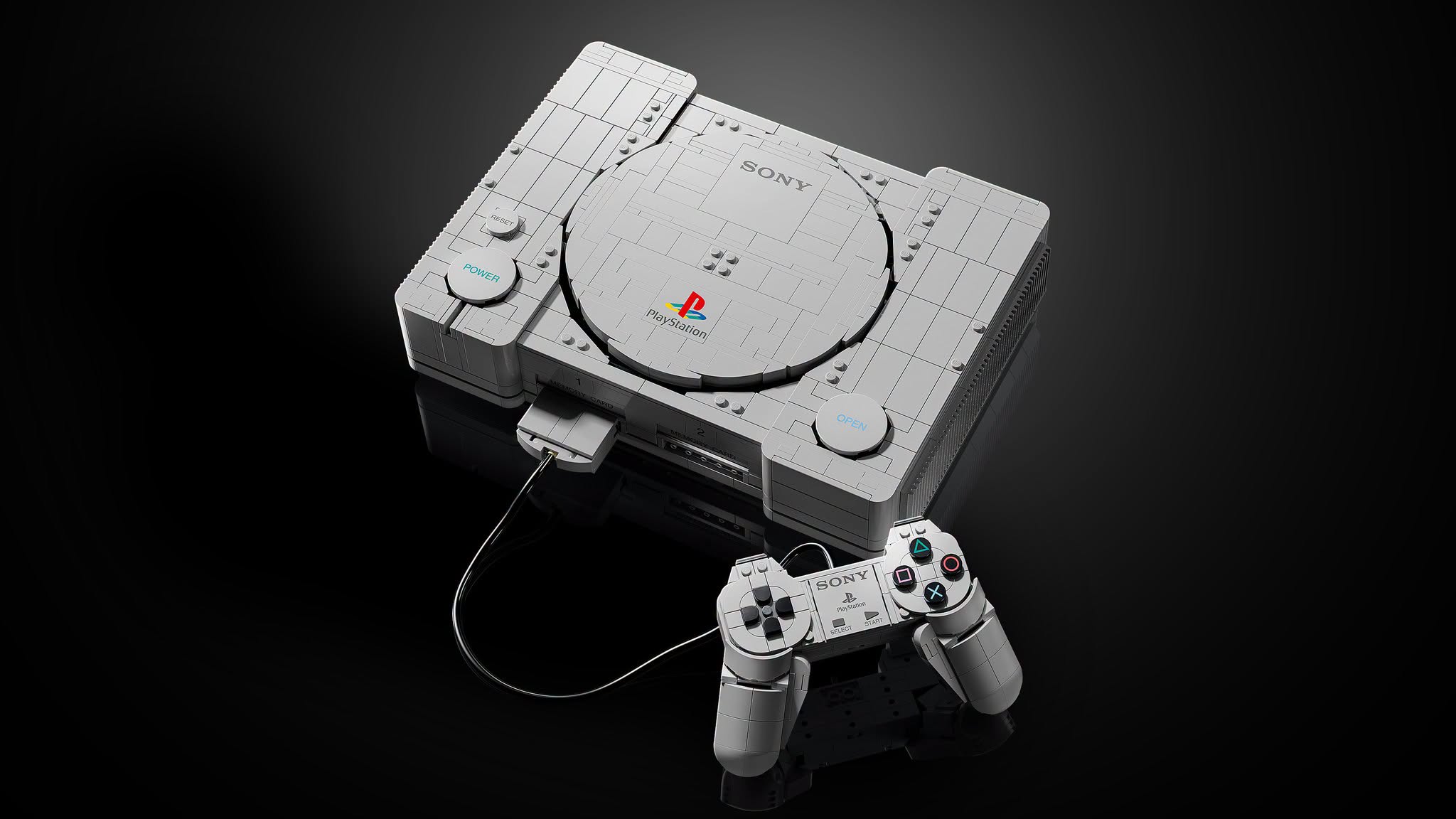 Lego以1,911塊積木重塑1994年面世的經典主機PlayStation，從機身外觀、尺寸以至細節均忠實還原。PHOTO / PlayStation